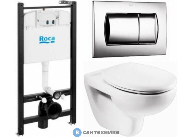 Унитаз с инсталляцией Roca VICTORIA 893100000 (унитаз+инст+кноп+сид м/л)