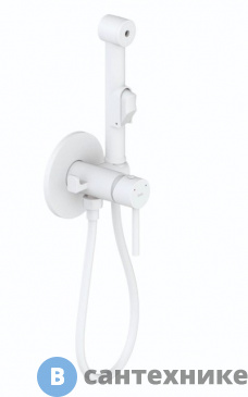 картинка Смеситель IDDIS 003WTR0i08 встраиваемый с гигиеническим душем, белый матовый