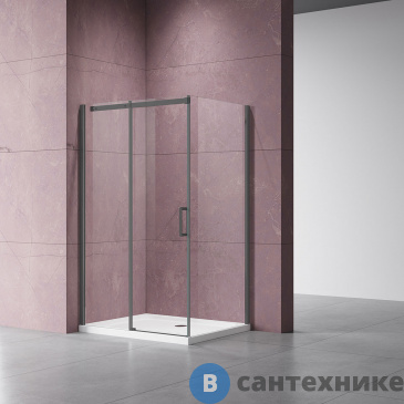 картинка Душевой уголок Vincea Dice VSR-4D9012CLGM, 1200*900, вороненая сталь, стекло прозрачное