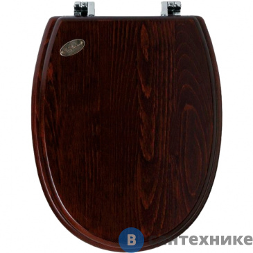 картинка Сиденье SIMAS Londra для напольного унитаза, дерево-орех, петли-хром (микролифт) (LO008 noce/cr)