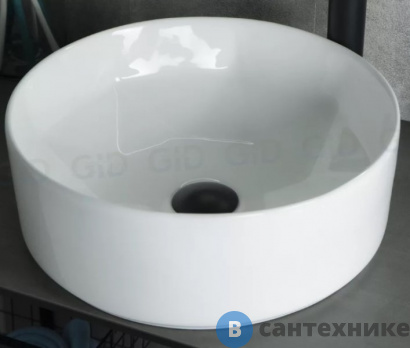 картинка Раковина накладная GID-ceramic N9425 белый (400х400х150)