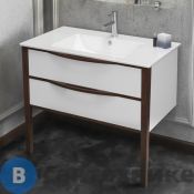 Тумба под раковину SMILE Риголетто 90, цв. белый/свет.орех (рак. IBIZA)