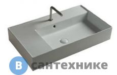 Раковина TECLA TWENTY TW07011 чаша справа, белый глянцевый, 81x46x12,5