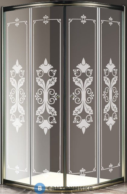 Душевой уголок Cezares GIUBILEO-R-2-100-SCORREVOLE-CP-Br (1000x1000x1950) без поддона