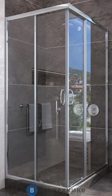 Душевой уголок Veconi RV-113 RV113-90-01-C4 стекло прозрачное/4-5 мм/ без поддона