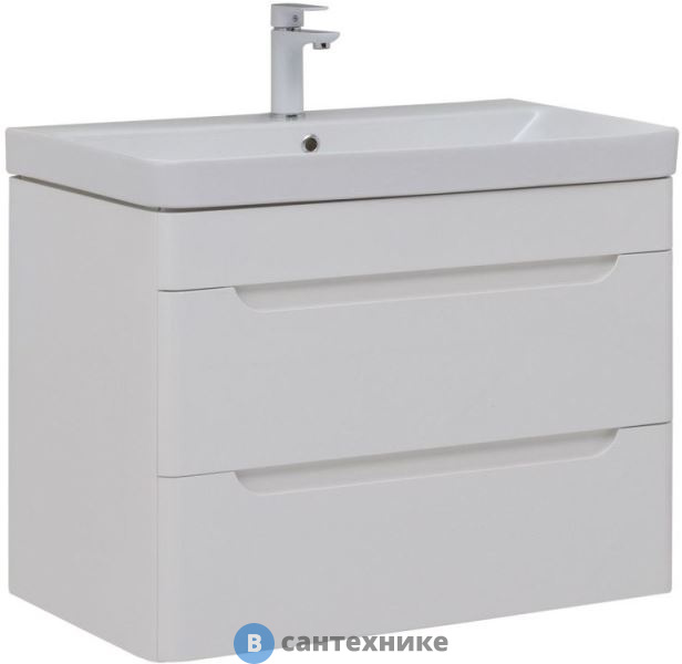 Тумба под раковину Aquanet София 80 2 ящ. белый глянец (274002)
