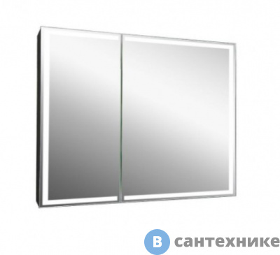 картинка Зеркало-шкаф Art & MAX TECHNO AM-Tec-1000-800-2D-F-Nero с подсветкой