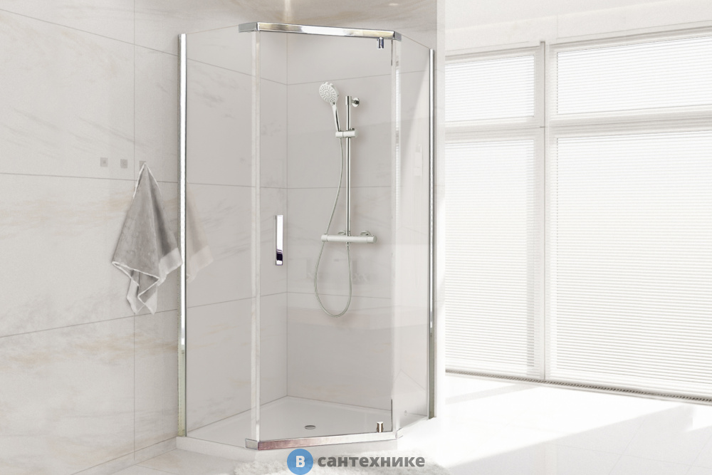 Душевой уголок Royal Bath RB 8580TR-T-CH  80х85х200 (прозрачное) без поддона