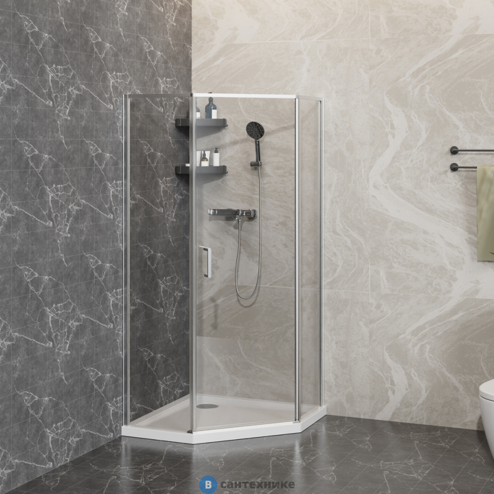 Душевое ограждение Azario SAKURA DIA-90х90х195-CH-CL, стекло 6 мм, профиль хром (AZ-21C-90-CH-CL)