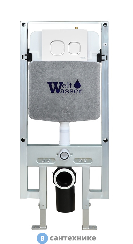Инсталляция WELTWASSER WW AMBERG 497 ST WT для унитаза, белая кнопка