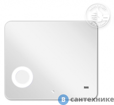 картинка Зеркало Акватон Элио 80 подсветка, часы, увеличительное зеркало (1A194102EO010)