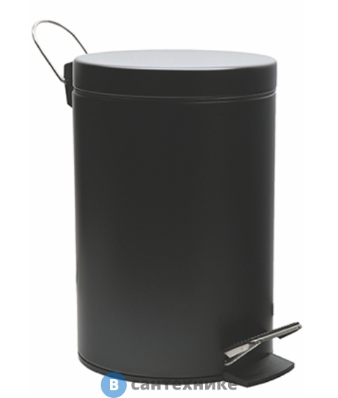 Ведро WasserKRAFT K-635 Black 5 л нержавеющая сталь, ABS - пластик