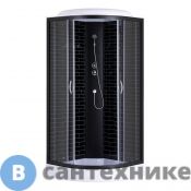 Душевая кабина Loranto CS-6690-13GB 90*90*215 черный кирпичный узор, прозр. стекло, профиль черный