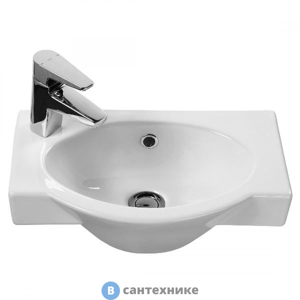 Раковина Santek ФОРУМ 45 1WH110542 с отверстием для смесителя слева /22,5/28х45,5/ (белый)