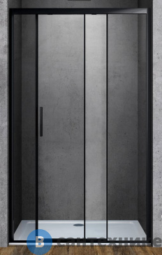 картинка Душевая дверь Vincea Soft VDS-3SO110CLB, 1100, черный, стекло прозрачное