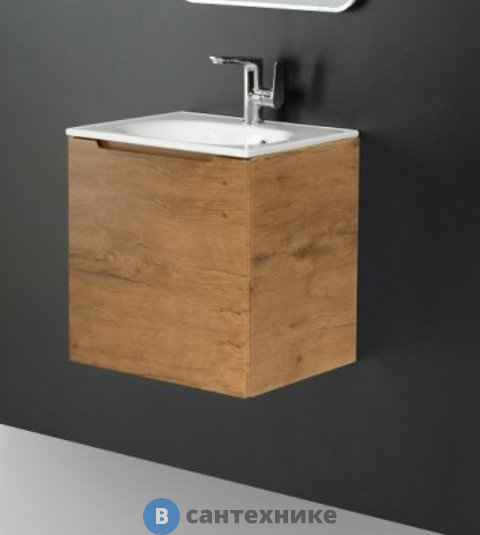 Тумба под раковину BelBagno ETNA подвесная с одной распашной дверцей, с одной полкой, правосторонняя, Rovere Nature, 496x392x500, ETNA-500-1A-SO-RN-P-R