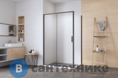 Душевой уголок Aquanet Pleasure Evo 110x100 AE65-110x100-BT профиль черный, прозрачное стекло (346124)