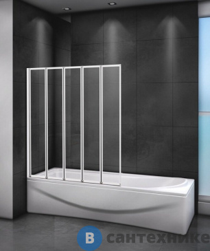 картинка Шторка CEZARES RELAX-V-5-120/140-P-Bi-R на ванну