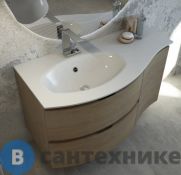 Раковина Cezares из искусственного мрамора, левостороняя 50153 Bianco (104x52)