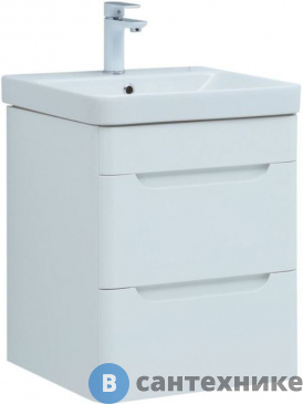 картинка Тумба под раковину Aquanet София 50 2 ящ. белый глянец (274171)