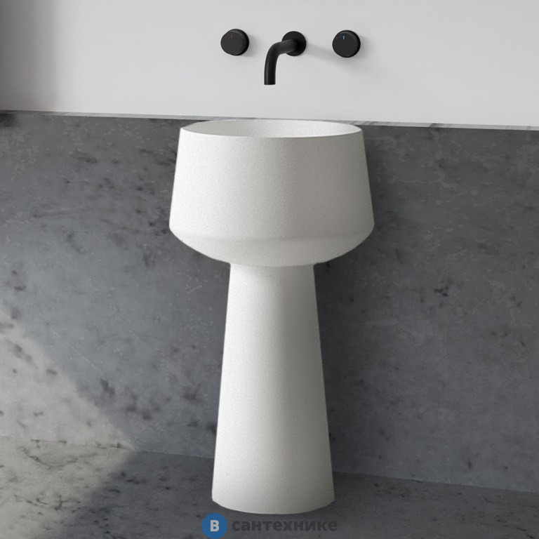 Раковина ABBER Stein AS2508 отдельностоящая белая матовая