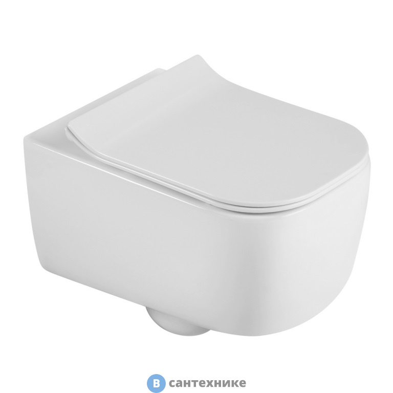 Унитаз подвесной Black&White W-730 Rimless / UF seat cover / Fixing screw 510x350x260 (365)