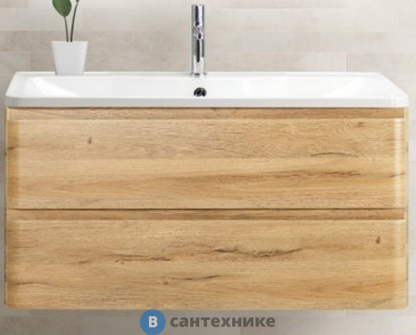 Тумба под раковину BelBagno 80 см ALBANO-800-2C-SO-RR подвесная с двумя выкатными ящиками, Rovere Rustico