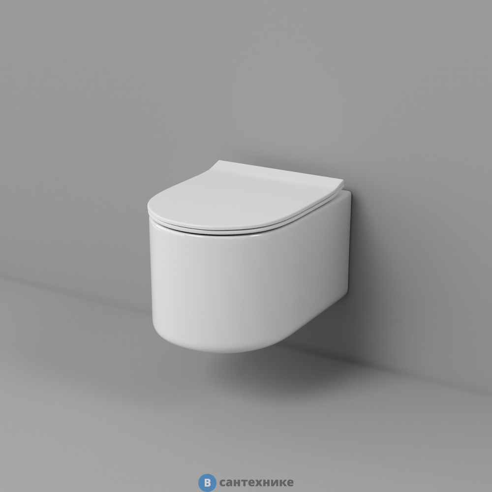 Унитаз подвесной Grossman Thin Rim GR-5606SQ (500х360х362) тонкий ободок, с тонкой крышкой, микролифт, смыв торнадо