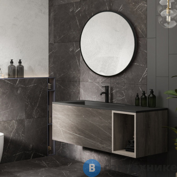 картинка Зеркало ABBER Mond AG6201B без подсветки, металлическая рама, черный