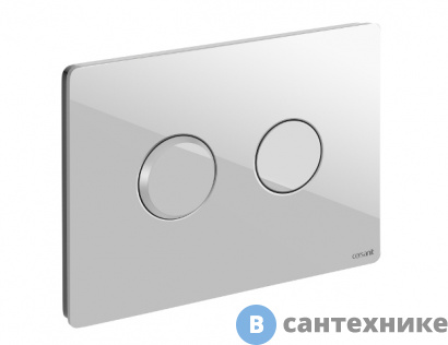 картинка Кнопка смыва Cersanit ACCENTO CIRCLE, пневматическая, стекло, белый глянцевый (P-BU-ACN-CIR-PN/Wh/Gl)