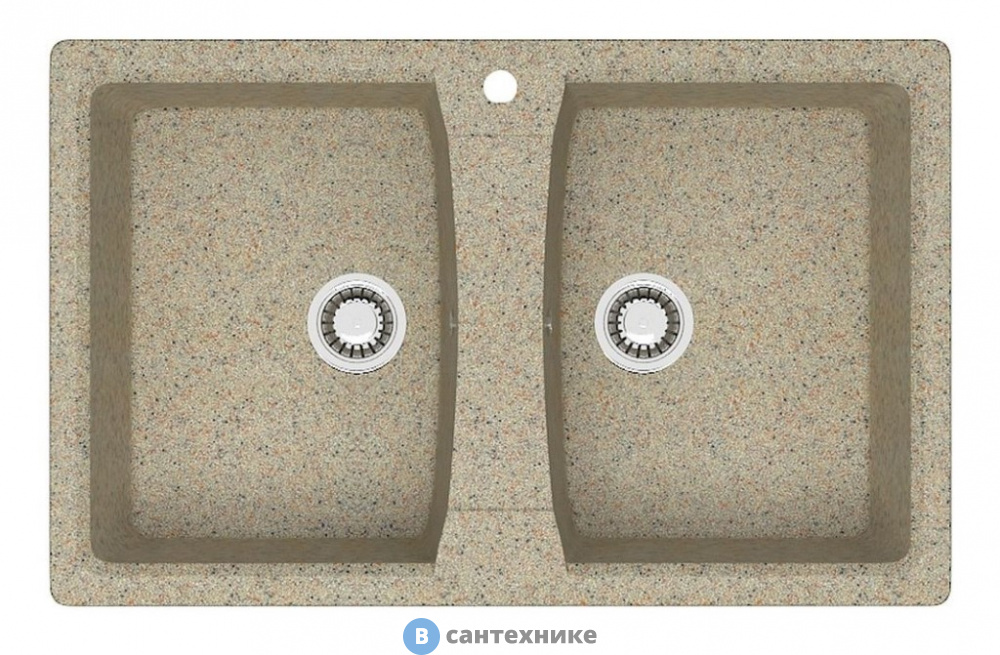 Кухонная мойка AZARIO Elmas (780х500х190) песочный, сифон + герметик (CS00078334)