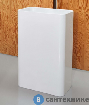 картинка Раковина BETTE Art Monolith свободностоящая 60х40хн90 см, без отв. под смес, c переливом,. с бел крышкой,  белый (A183-000)