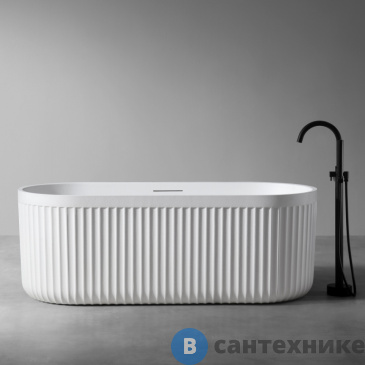 картинка Ванна ABBER Stuttgart AM9925 из искусственного камня белая матовая