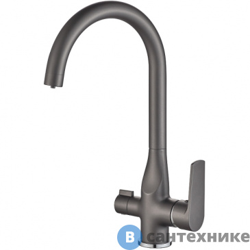 картинка Смеситель Haiba HB76533-3 для кухни, пепельный