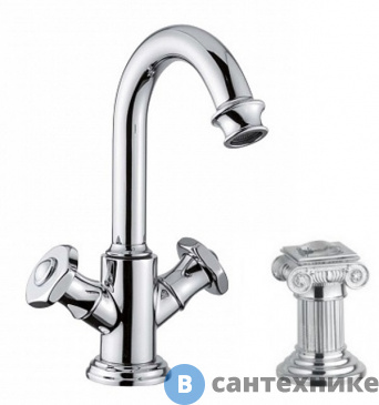 картинка Смеситель Cezares APHRODITE-LS2-01-Sw на раковину с донным клапаном, хром, ручки Swarovski