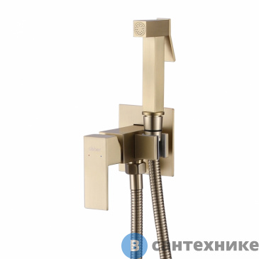 картинка Смеситель ABBER Daheim AF8226G с гигиеническим душем, золото матовое
