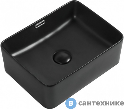 картинка Раковина Aquanet PERFECT-1-MB керамическая накладная 405х315х140, чёрный матовый (273678)