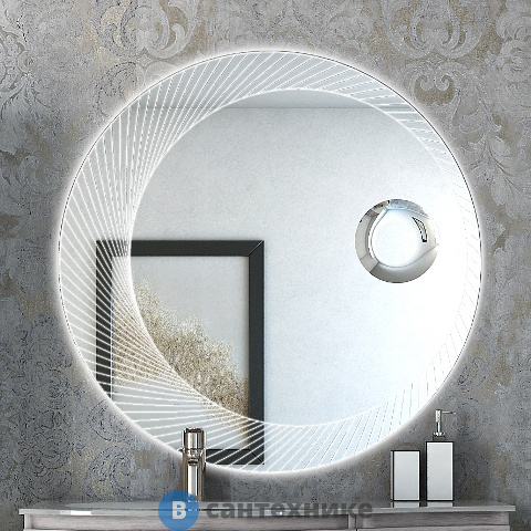 Зеркало Cezares 45011 с увеличительным зеркалом и со встроенной LED подсветкой, 100х100