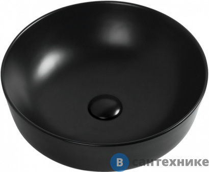 картинка Раковина Aquanet MOON-1-MB керамическая накладная 415х415х135, чёрный матовый (245827)