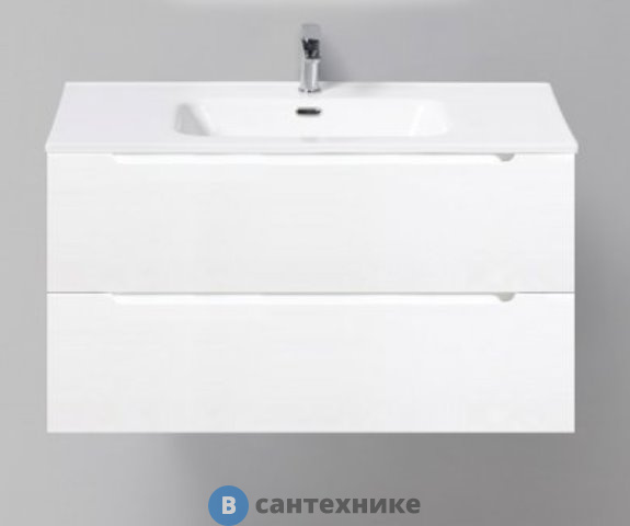 Тумба под раковину BelBagno 91 см ETNA-900-2C-SO-BO-P подвесная с двумя выкатными ящиками, Bianco Opaco