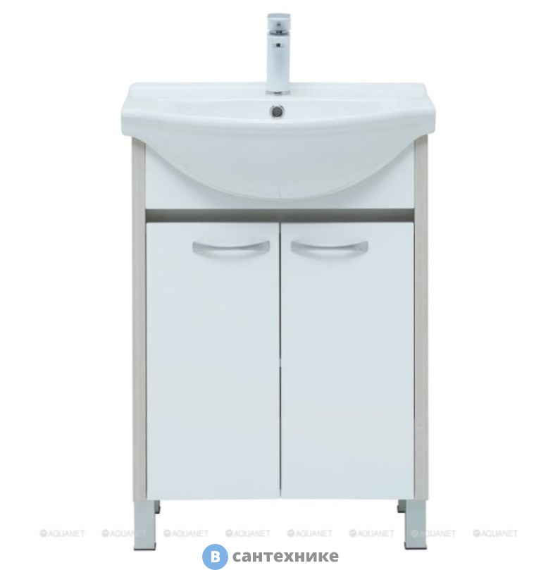 Тумба c раковиной Aquanet Донна 60 белый глянец (Shenxin) (308382)