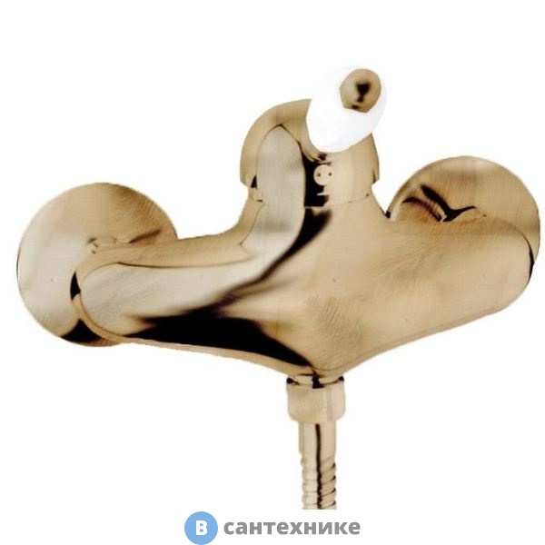 Смеситель Cezares ELITE-DM-02-Bi для душа однорычажный, бронза, ручка белая