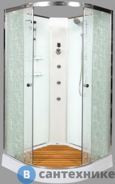 картинка Душевая кабина Deto ЕМ1590 N с гидромассажем (900*900*2080)