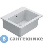 Раковина GLOBO Forty3 FO063.BI*1 60*50 см, с 1 отв. под смеситель, с переливом, стандартное отв.слива, с креплением, белый