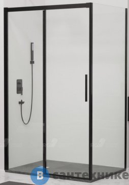 картинка Душевой уголок RGW LE-41B (LE-12B + Z-050-2B) чёрный/Прозрачное/6 мм 120* 80*195 (34124182-014), без поддона