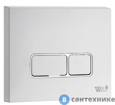 картинка Клавиша смыва WELTWASSER MARBERG 410 SE GL-WT белая для инсталляции, квадратная
