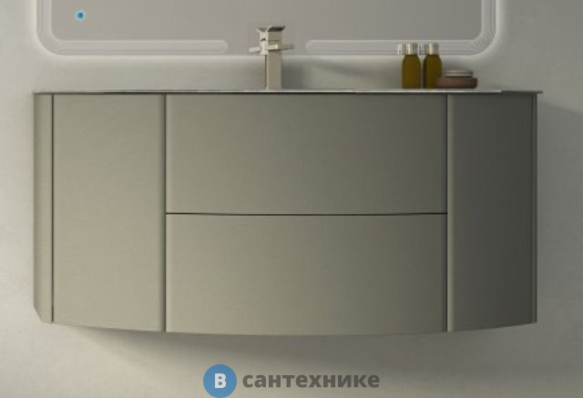 Тумба под раковину Cezares EDEN с двумя выдвижными ящиками и с двумя распашными дверками 55069 Grigio talpa opaco, 91x51x55