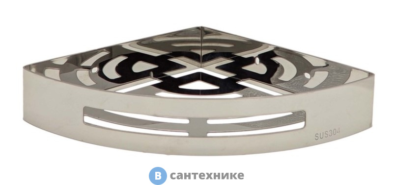 Полка AZARIO AZ-160 угловая одноэтажная, хром