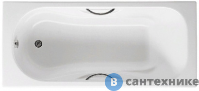 картинка Чугунная ванна Roca MALIBU 2315G000R с отвер. п/ручк (150х75), без ножек и сифона и ручек