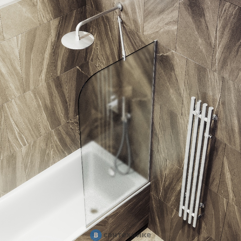 Шторка для ванны в профиле MaybahGlass 1400*540 Стекло 6 мм Сатин (MGV-137-5у)